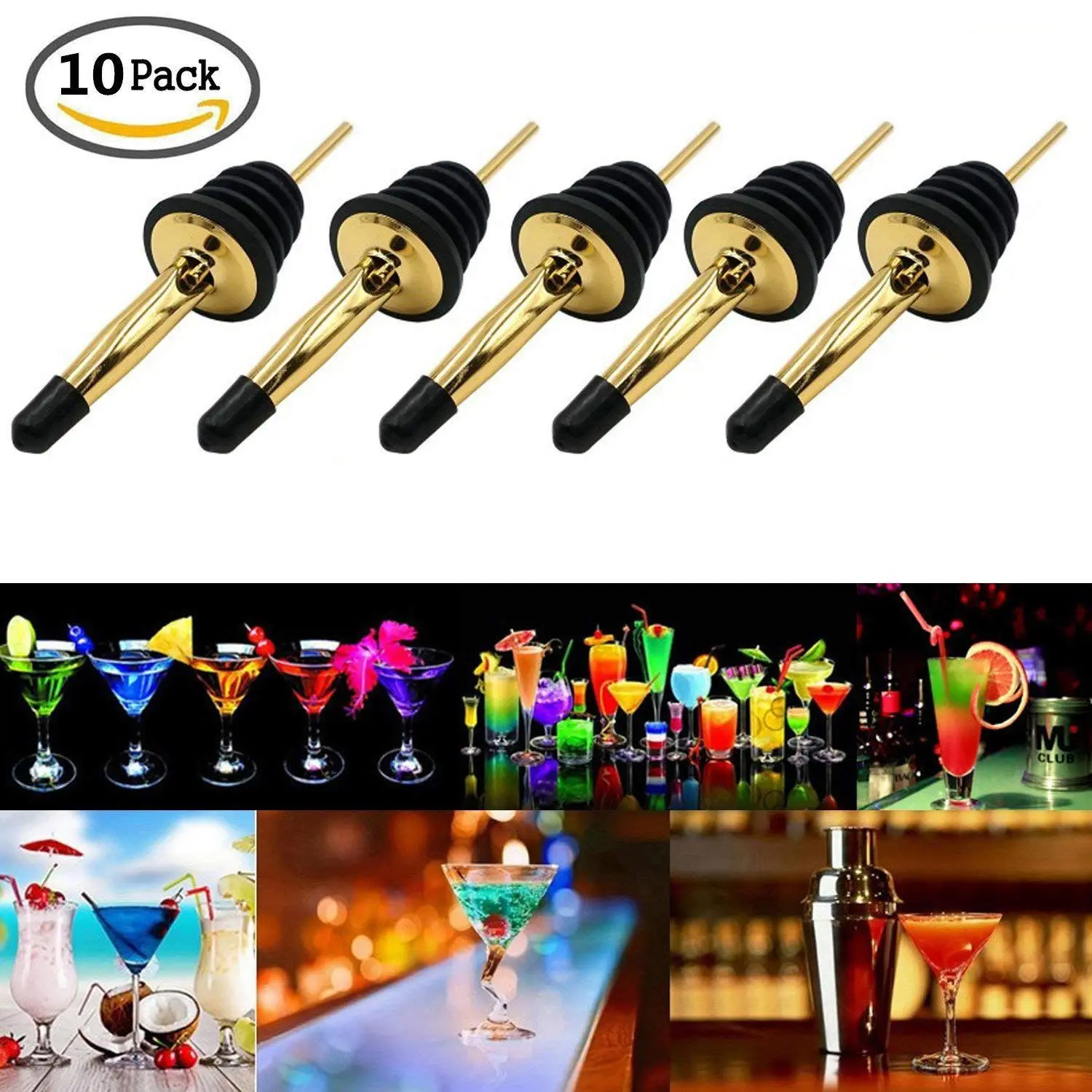 HOT Wine Pour Spouts Set Stainless Steel Bottle Liquor Pourers Dust