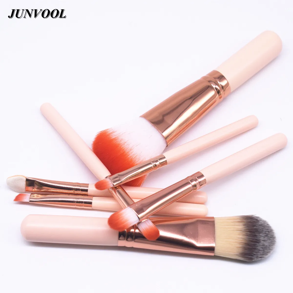 7Pcs Rose Gold Mini Makeup Brushes Set Pink Cosmetics Kit De Pinceis De
