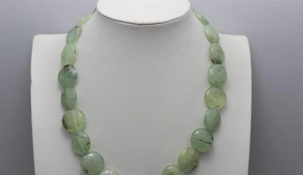 

Light green coin Crystal necklace 16mm 14-15INCH 5.24