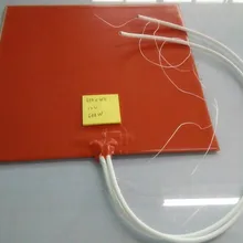 12 В 450*450*1,5 мм Тепловая Горячая кровать для 3D-принтера гибкий силиконовый подогреватель 600 Вт клей 1 лицо 100 k Термистор 1000 мм свинцовый провод