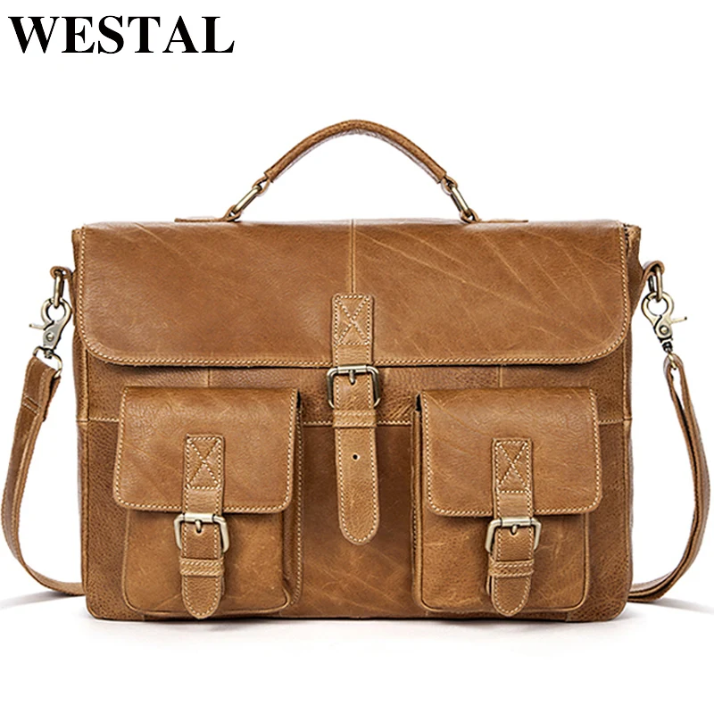 Сумка мессенджер WESTAL 8927 Мужская из натуральной кожи|leather laptop bag|mens leather bagoffice bags for