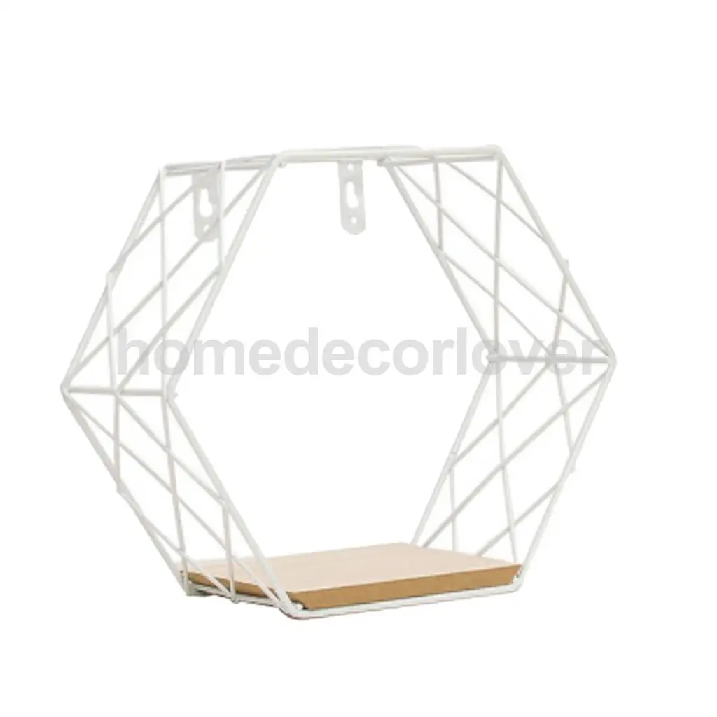 Wall Hexagon Shelf Float Holder Rack Storage Organizer Display Planter Pot Window Box Planter Container Case 8-10inch