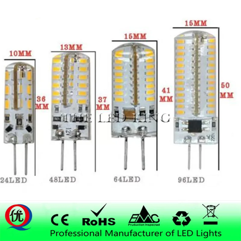 Светодиодная лампа G4 SMD3014 3/5/9/12 Вт 220 В переменного тока 12 постоянного