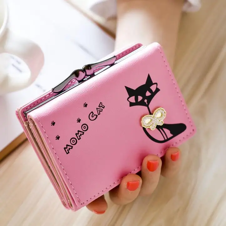 

M380 Thirty Percent Short Cartoon Cute Cat A Wallet Zero Purse Mini Hand Bag  Wallet Card Package Women Students Gift Wholesale