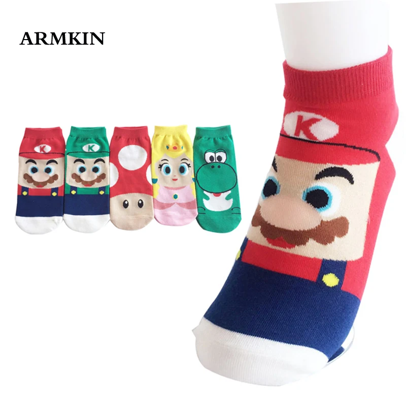 ARMKIN/женские носки с героями мультфильмов модные милые Носки с рисунком Марио для девочек дышащие повседневные женские носки harajuku Calcetines mujer