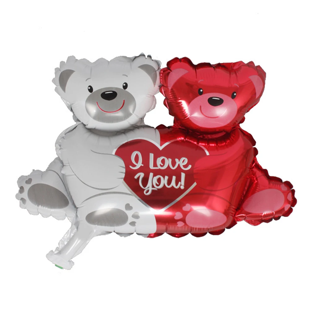 

Mini bear hug Heart aluminum Siamese Air Inflatable balloons decorated children's birthday party balloon cartoon toy wholesale