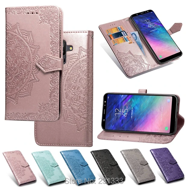 Кожаный чехол-кошелек C-ku с кошельком в виде цветов мандалы для Samsung Galaxy A6 PLUS Huawei Mate