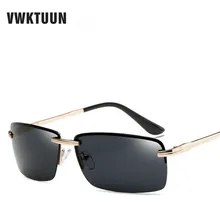 VWKTUUN Polarized Sunglasses Men Driving Sunglass Rimless Glasses Vintage Sun For Rectangle Fishing Mirror Oculos