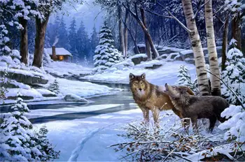 

Canvas Prints Animal Wolf Oil Painting Wall Art Picture Printed on Canvas posters and prints