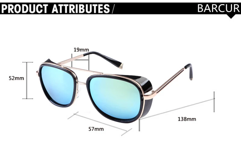 BARCUR Tortoise Sunglasses IRON MAN 3 Matsuda TONY Steampunk BC8001 BARCUR Tortoise Sunglasses IRON MAN 3 Matsuda TONY Steampunk BC8001