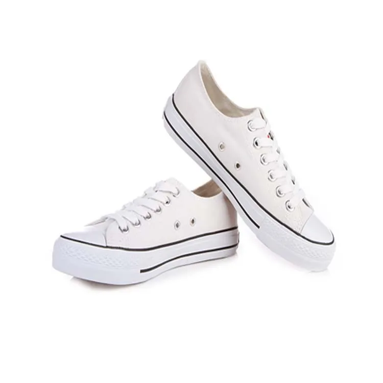 

2019Spring and Autumn couple canvas shoes Korean version male students flat bottom low help white casual shoes