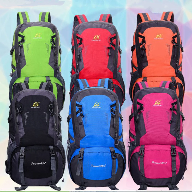 40L في الهواء الطلق حقيبة ترحال للماء السياحية السفر حقيبة ظهر جبلية الإرتحال التخييم تسلق الرياضة أكياس