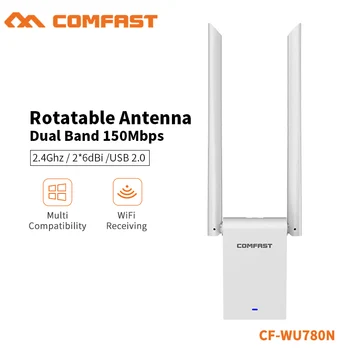 

High Power Dual wifi Antenna 6dB 150Mbps USB WiFi Adapter Wireless Network Card Wireless WiFi Receiver Adaptador WiFi CF-WU780N
