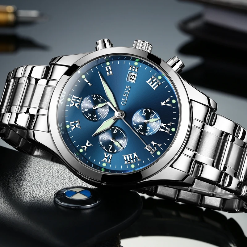 

OLEVS uhr men's watches of the famous luxury brand reloj de los hombres erkek saatleri large waterproof watch Clock mens gift