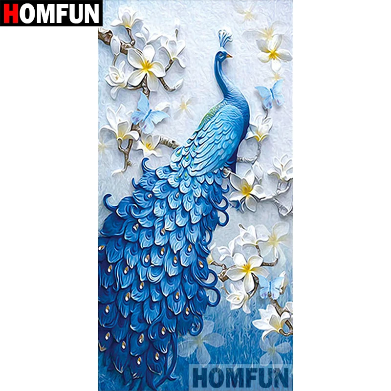 

HOMFUN Full Square/Round Drill 5D DIY Diamond Painting "Animal peacock" 3D Embroidery Cross Stitch 5D Home Decor Gift A06218