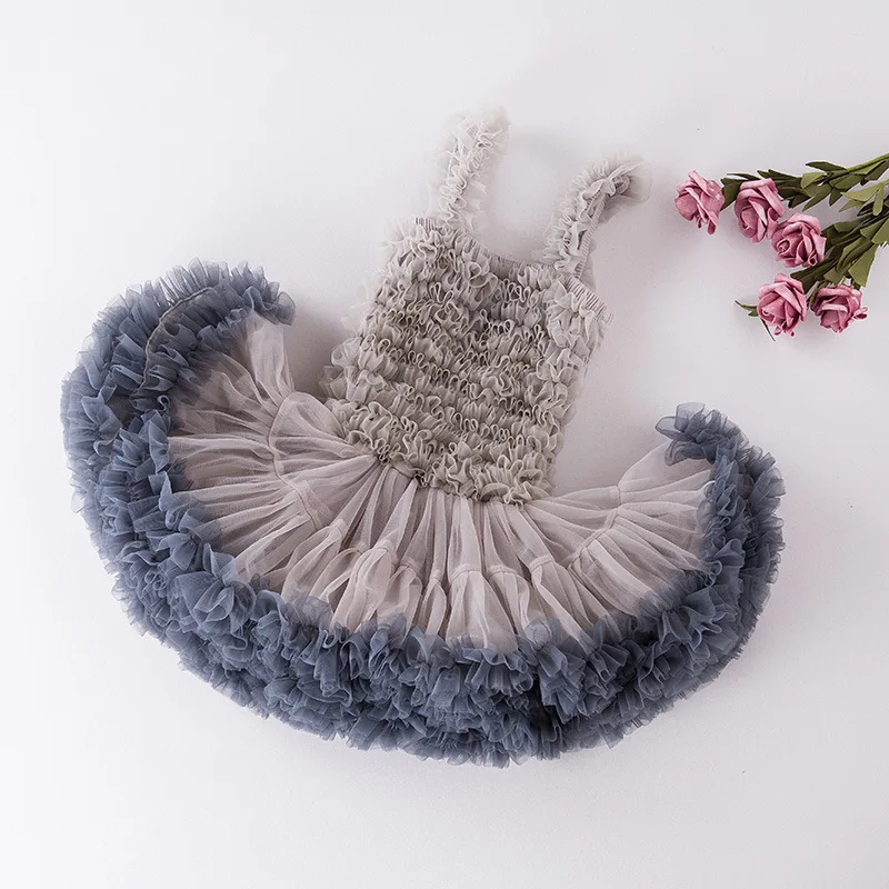 Платья для маленьких девочек юбка-пузырь в складку платье-пачка принцессы Экстра-пушистый день рождения, одежда для маленьких девочек летняя одежда vestidos menina