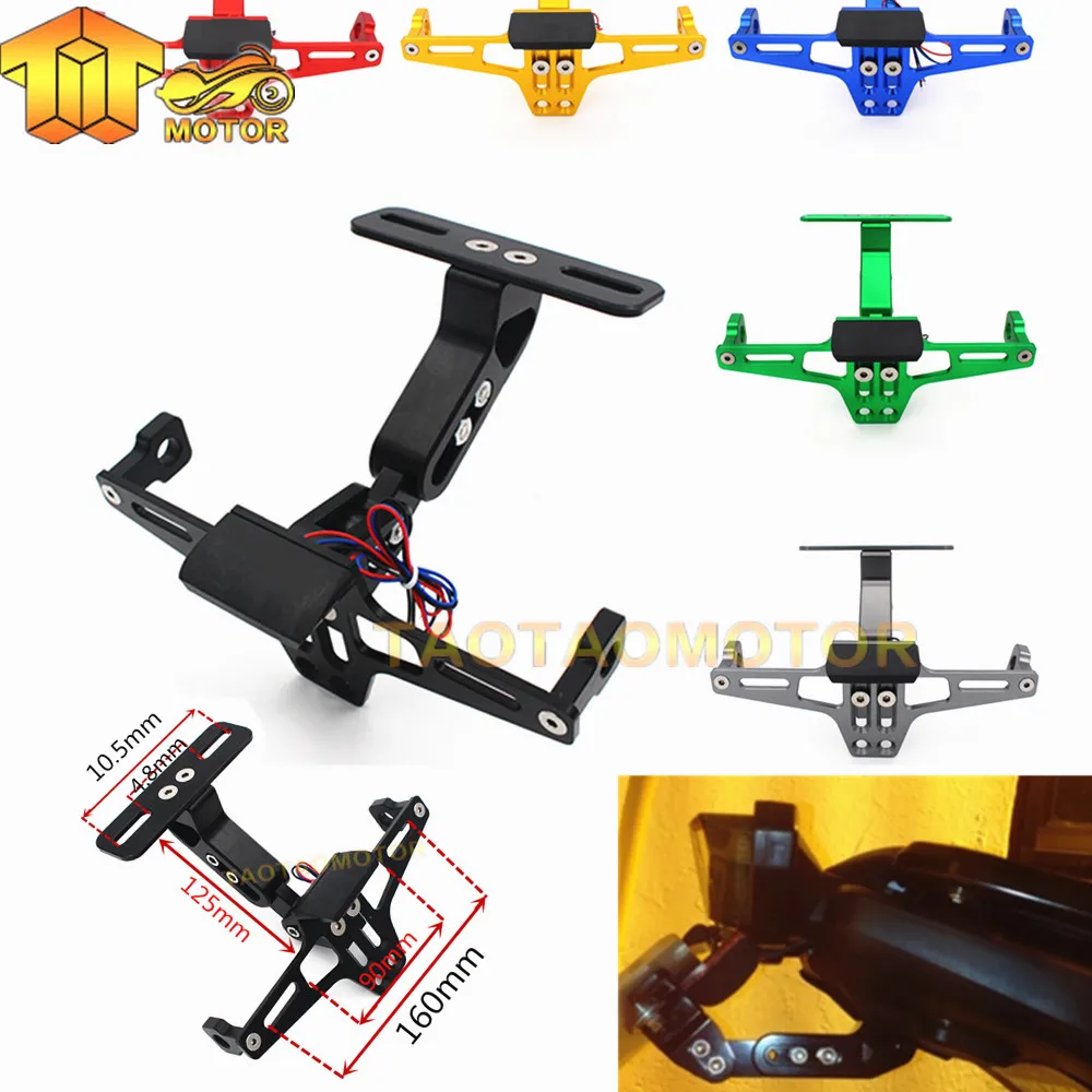 

CK CATTLE KING CNC Adjustable License Number Plate Frame Holder Bracket For APRILIA RS125 RSV4 Fairing Kit RSV 1000 Tuono Shiver
