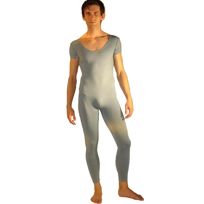 

Adult Tights Ballet Dancewear Warmup Short Sleeve Jumpsuit Man Lycra Spandex Leotard Suits Large Size One-piece Fitness Clothing