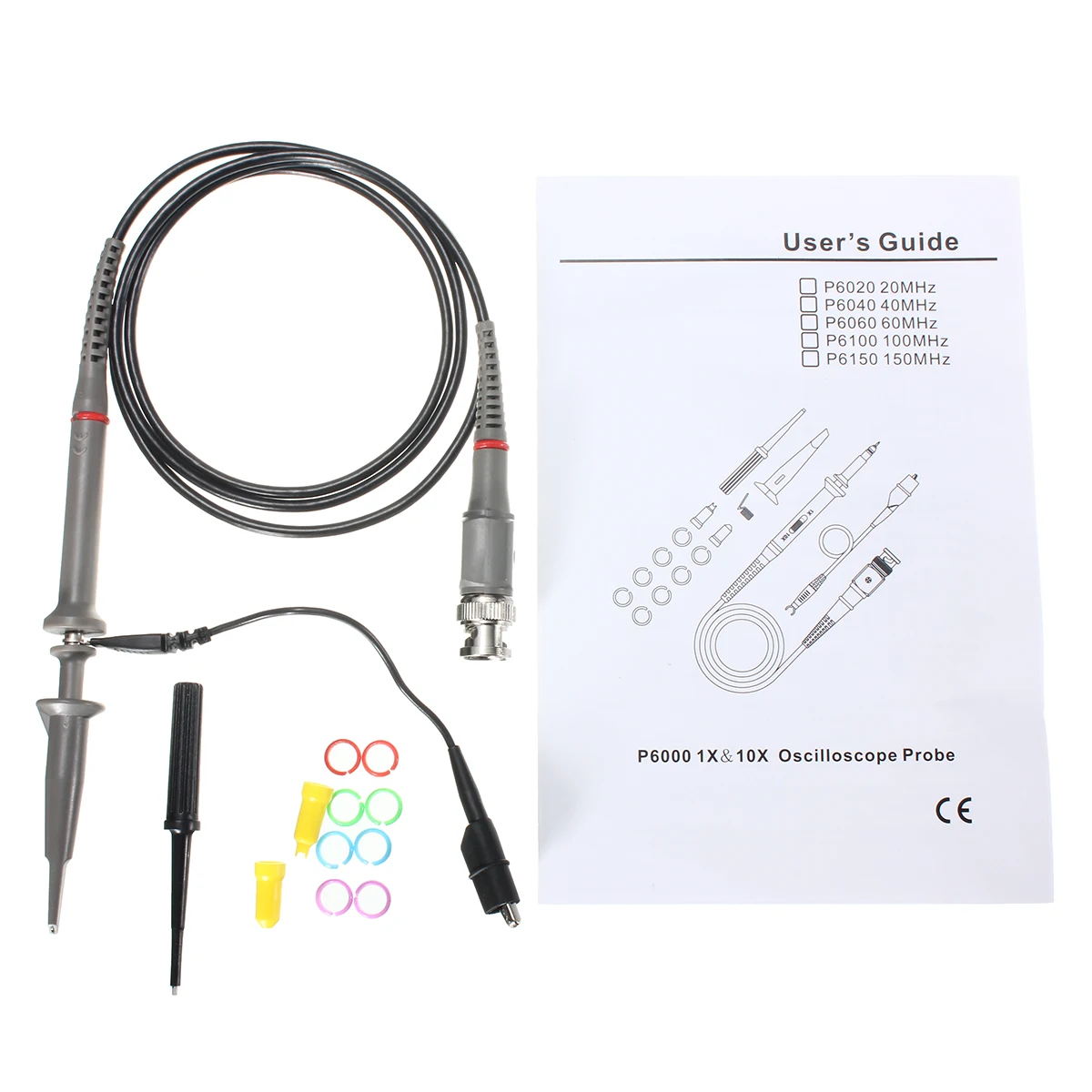 

P6100 Oscilloscope Clips Probes High Precision 100MHz x1 x10 600V PKCATI BNC Clip Probes Clip Cable High Quality