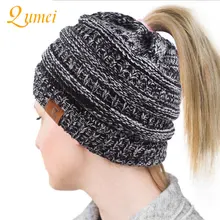 1 шт., Прямая,, мягкая вязаная шапочка с хвостом, теплые зимние шапки для женщин, Шапка-бини, Эластичный кабель, грязные шапки, лыжная шапка B4