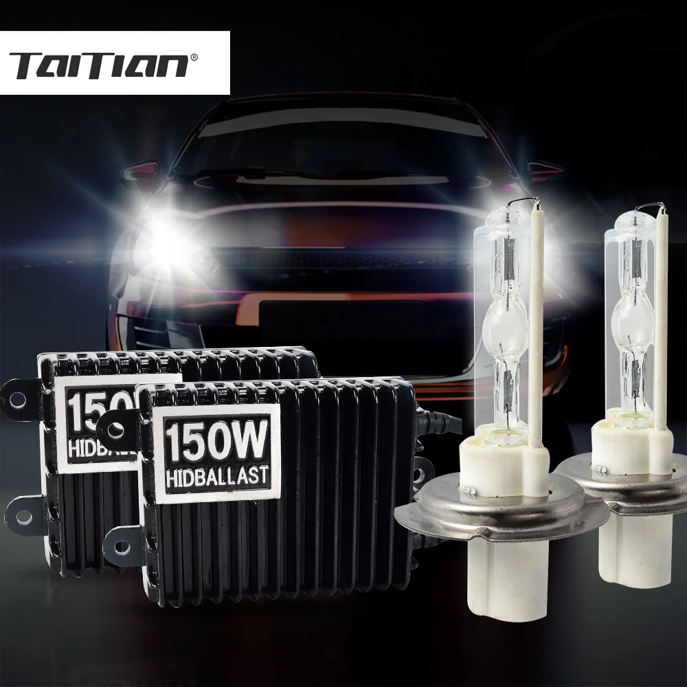 Taitian 2Pcs 150W Halogen Xenon lights bulb h11 h1 Hid 12V h7 Car lamp ballast h4 bi xenon projector kit H3 9005 HB3 9006 HB4 | Автомобили