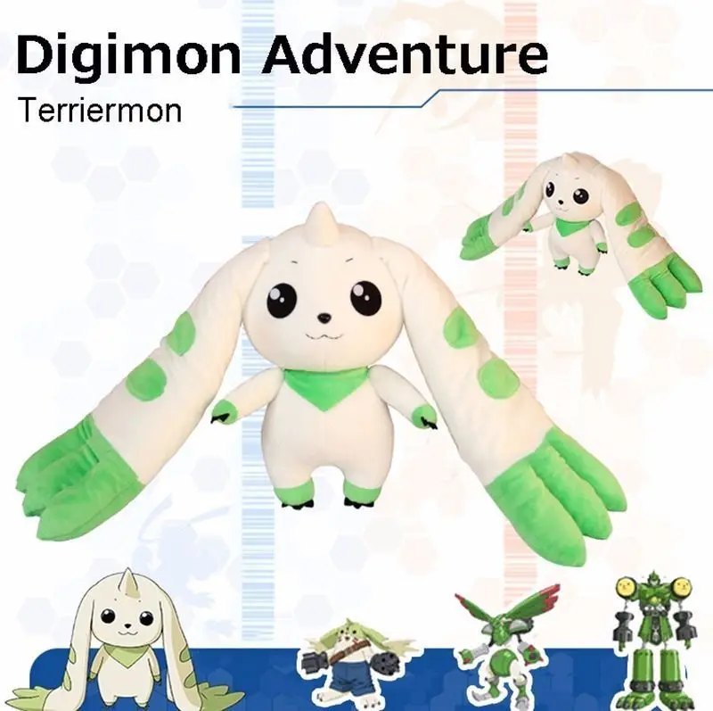 45 см аниме Digimon Приключения terriermon длинными ушками Плюшевые Куклы Kawaii игрушки
