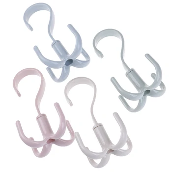 

1PCS Portable 360 Degree 4 claws Scarf Clothes Belt Bags Hanger Shelf Hook Hanger Clothespin Hook Cloth Hanger Rack