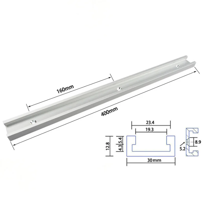 1Pc 400mm T-track NEW Aluminium Alloy T-tracks Slot Miter Track and Miter Bar Slider Table Saw Miter Gauge Rod Woodworking Tools Workbench DIY - Цвет: 1Pc 400mm T-track