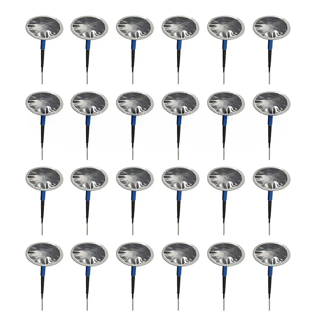 

24Pcs Rubber Tyre Puncture Repair Wired 4mm Plug Mushroom Patch Blue