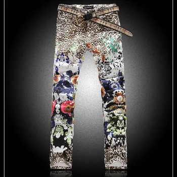 leopard jeans mens