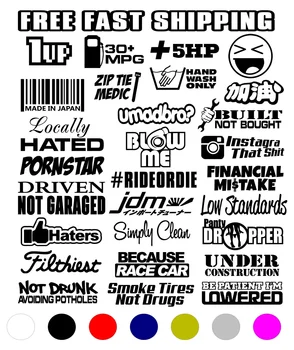 

For 1Set STICKERS JDM LOT/PACK DECAL VINYL CAR TUNER TOW DRIFT EURO FUNNY BOOST Car Styling
