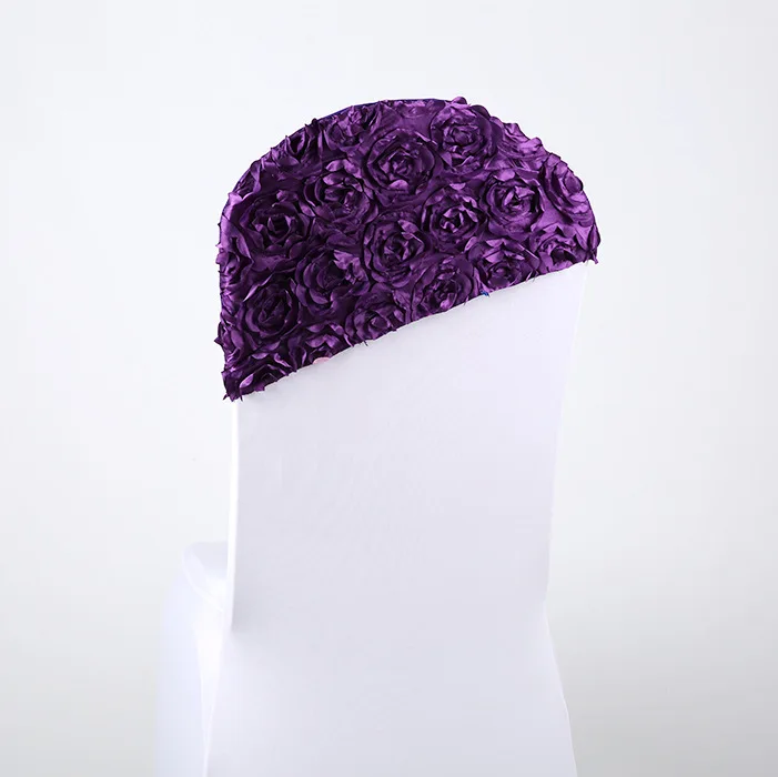 Wholesale Elastic rose flower wedding lycra rosette chair bands for