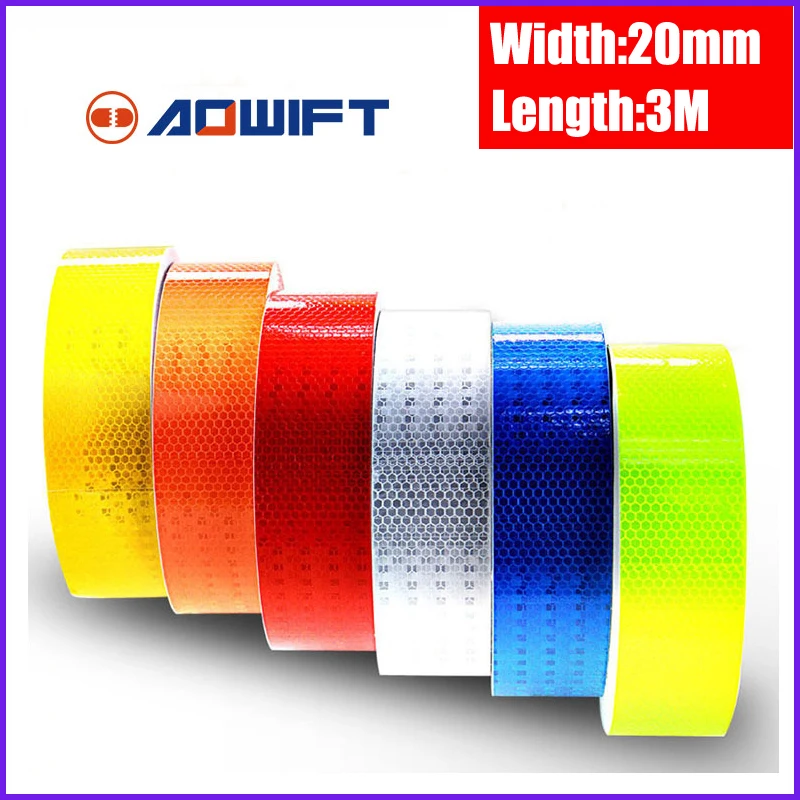 

2CMx3M Safety Caution Adhesive Reflective Warning Sticker Self White red For Truck Motorcycle Bicycle Car Styling Light Tape