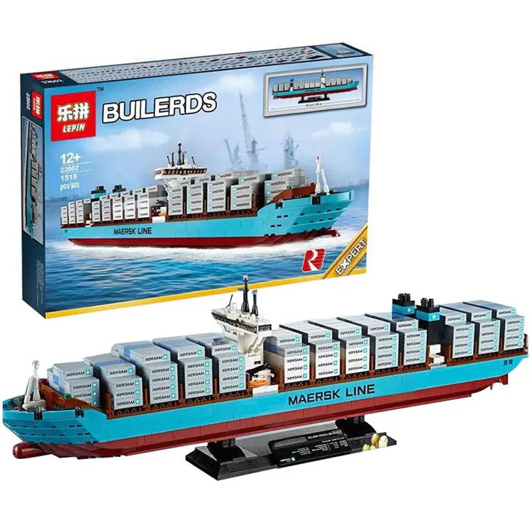 

Lepin 22002 1518Pcs Technic Series The Maersk Cargo Container Ship Set Educational Building Blocks Bricks Model Toys Gift 10241