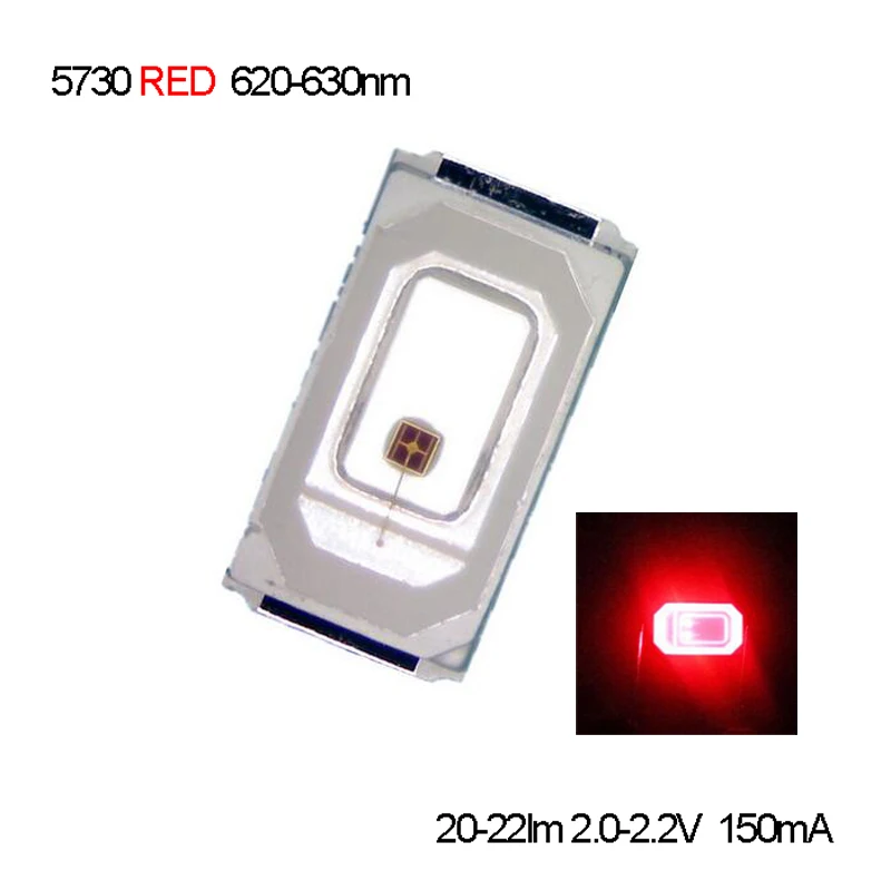 Высокая яркость красный 5730 SMD СВЕТОДИОДНЫЙ 20-22lm 620-630nm 2 0-2 4 V 150ma Быстрая доставка |