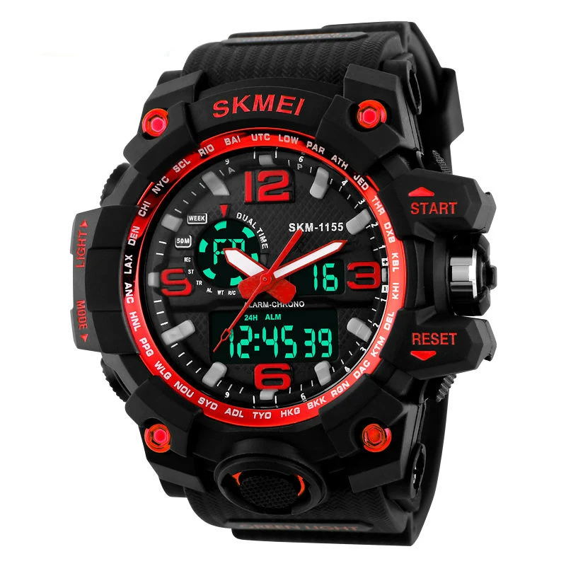 SKMEI Waterproof Watch Display Watches Travel Kit Men LED Outdoor Sport Military Digital Wristwatch 1155 Hunting Accessories