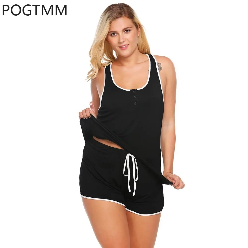 Buy Large Size 5XL Summer 2018 Women Pajama Suit Tank