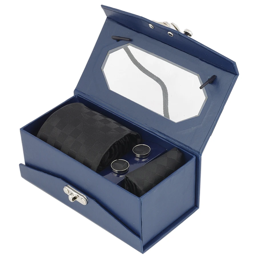 Tie Set for Men Jacquard Woven Tie Handkerchief Cufflinks Gift Box Set Wedding Party