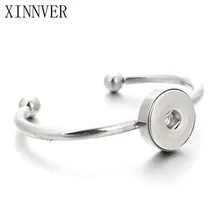 Новая настоящая нержавеющая сталь браслеты 18 мм Серебряный браслет с застежкой для женщин мужские часы манжета браслет кнопочный браслет ZE277