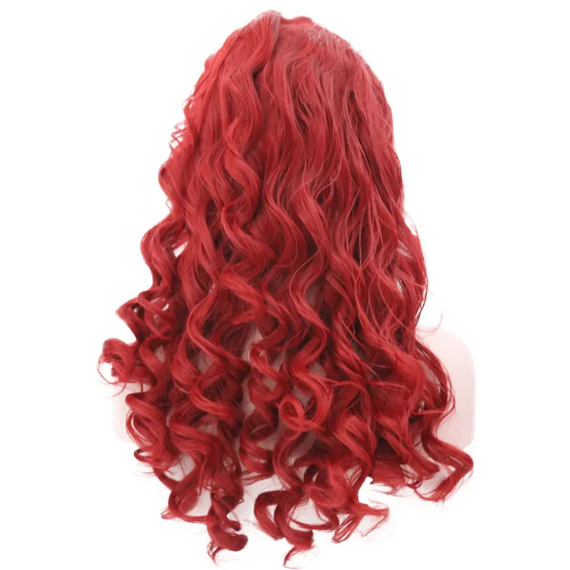 Харизма волос красный парик 26 дюймов длинные тела волна синтетический парик фронта шнурка для женщин естественные волосы парик фронта шнурка
