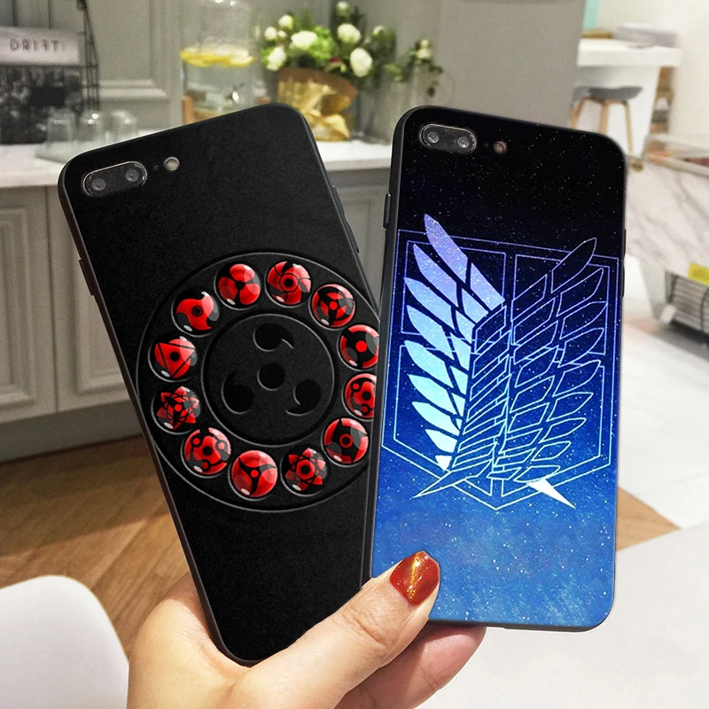 Чехол для iPhone 8 из аниме атака на Титанов чехол Naruto мягкий силиконовый телефона X 6