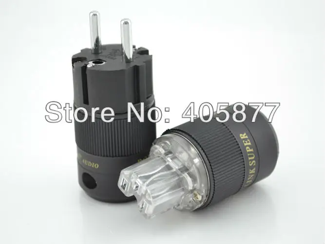 

High End MCA meet audio rhodium plated Schuko power connector +IEC plug