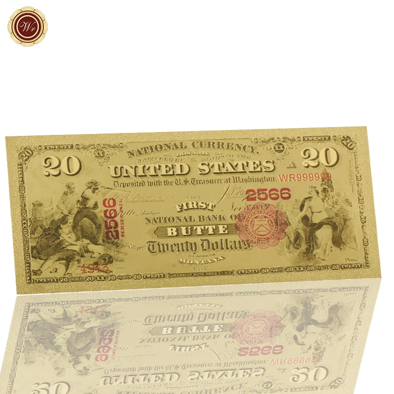 Wr American 1875 Year 20 Dollar 24k Gold Banknote Unique Gifts Colorful World Paper Money Metal Crafts Worth Collection Craft World Craft Collectioncraft Metal Aliexpress