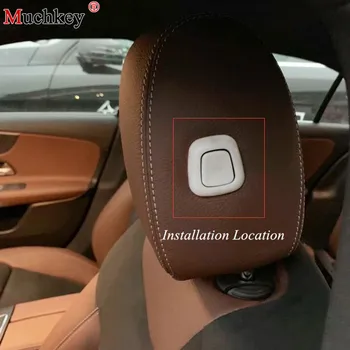 

For Mercedes Benz A Class 180L 200L Car Seat Headrest Adjust Switch Button Cover Trim ABS Chrome Decoration Frame