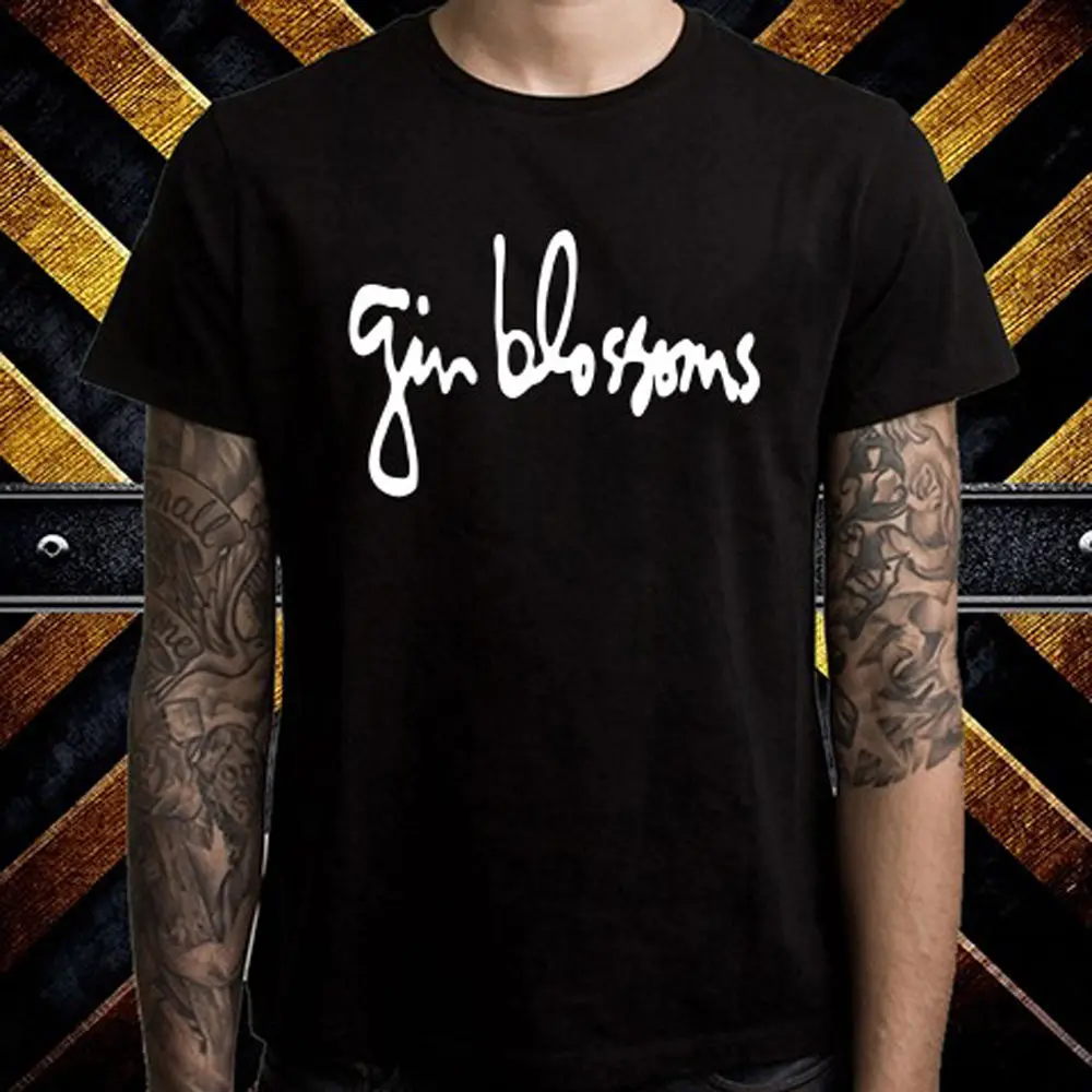 Gin Blossoms Rock Band Legend Logo Men's Black T-Shirt Size S M L XL 2XL 3XL Hot New 2018 Summer Fashion T Shirts | Мужская одежда