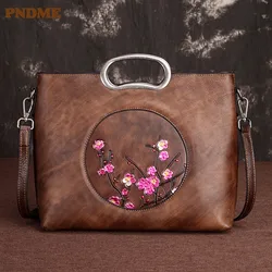 PNDME fashion vintage genuine leather ladies handbags cowhide leather luxury embossed shoulder crossbody bag for women designer PNDME fashion vintage genuine leather ladies handbags cowhide leather luxury embossed shoulder crossbody bag for women designer