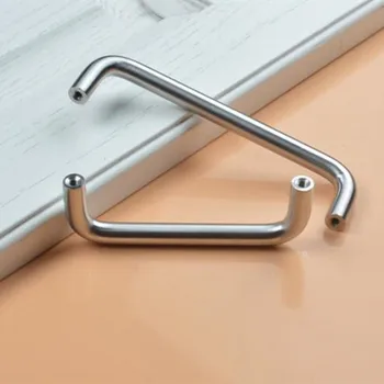 KKFING Stainless Steel U Type Door Handles Dresser Knobs Kitchen Cabinet Knobs and Handles for Furniture Hardware Diameter 8mm
