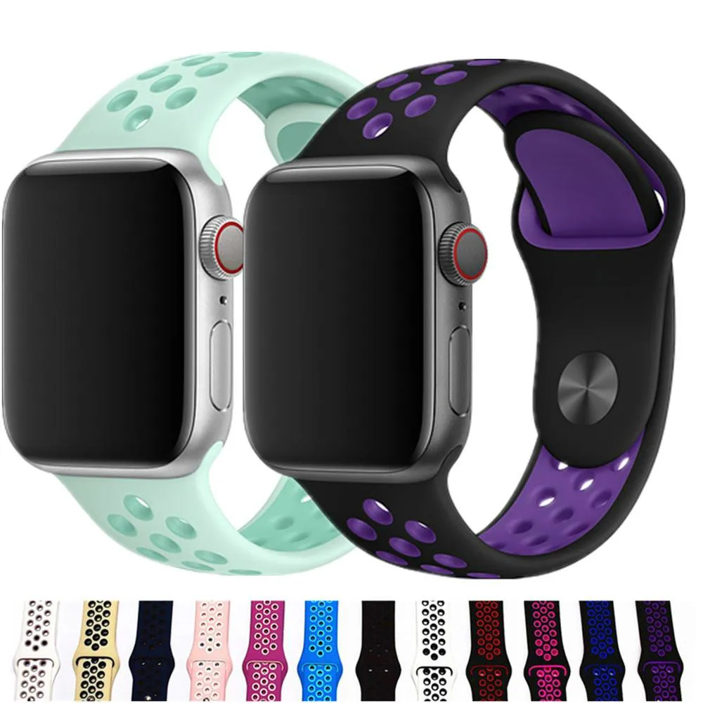 Хит продаж спортивный ремешок для Apple Watch 42 мм/38 мм iwatch 44 мм/40 силиконовый браслет