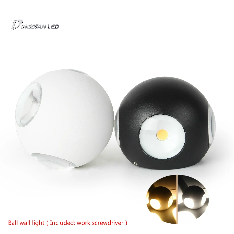 

4LED 12W lampada LED Aluminium waterproof wall light rail project Round LED wall lamp garden livingroom wall lamps arts