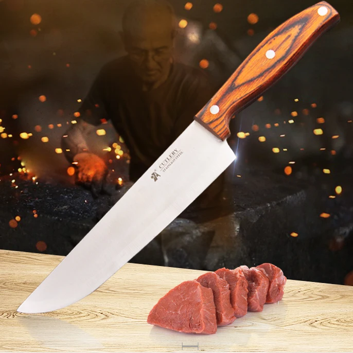 Фирменные кухонные ножи нож шеф повара с цветной деревянной ручкой кухонный из